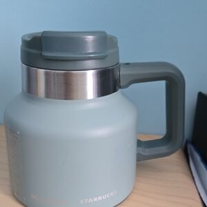 Starbucks Sage Green Thermal Mug with Silver Accent